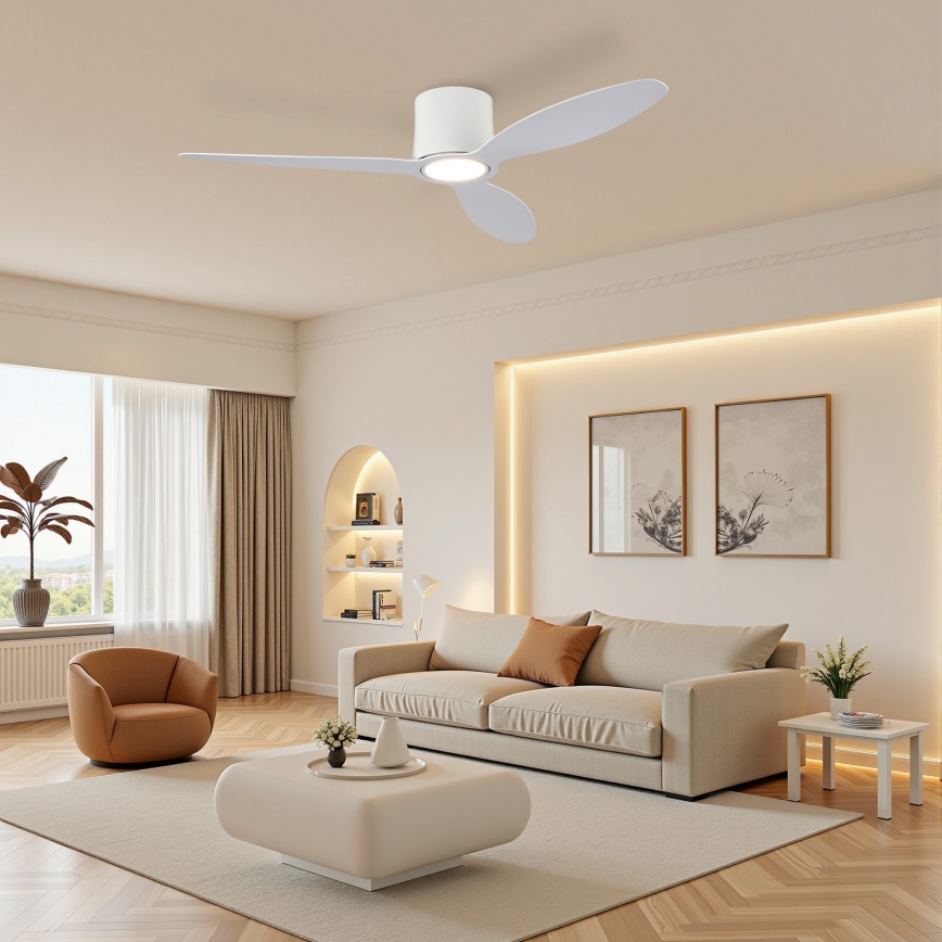 ZEVENTI - LED-dimmbarer Deckenventilator VENTORA LED/24W/230V 3000/4000/6000K Wi-Fi Tuya weiß + Fernbedienung