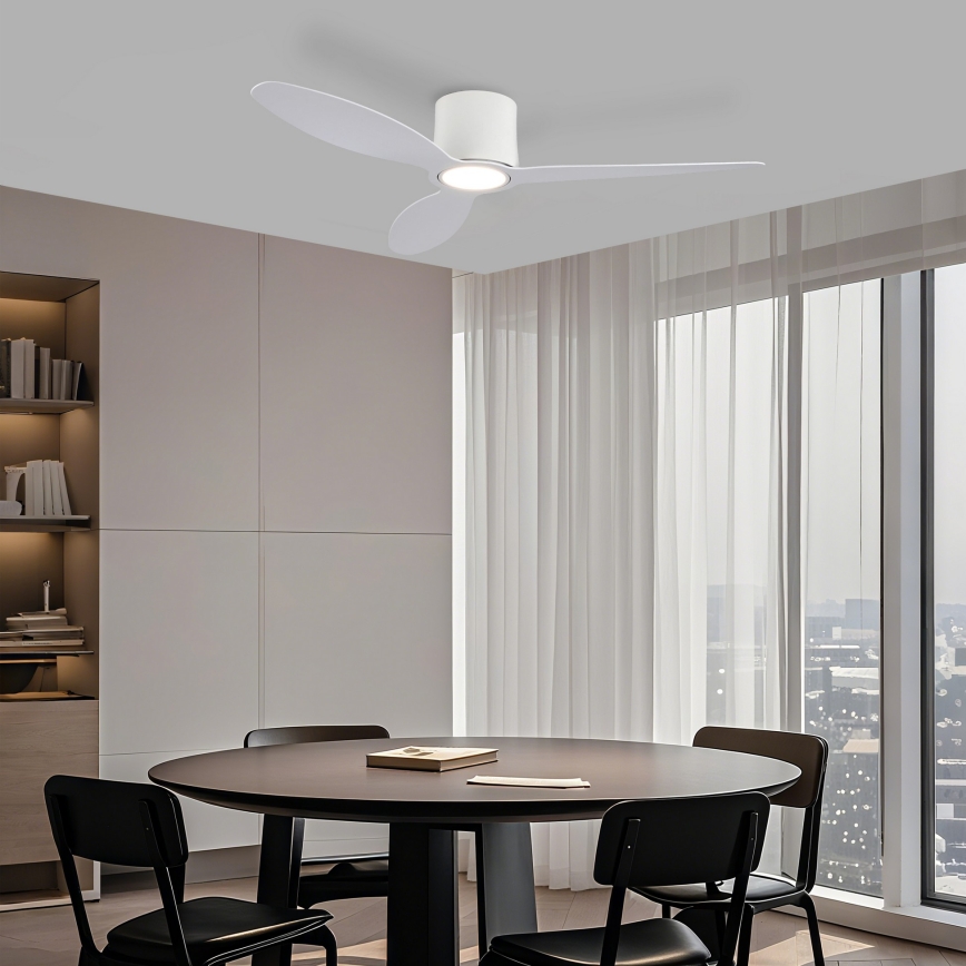 ZEVENTI - LED-dimmbarer Deckenventilator VENTORA LED/24W/230V 3000/4000/6000K Wi-Fi Tuya weiß + Fernbedienung