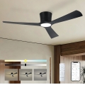 ZEVENTI - LED dimmbarer Deckenventilator AUREX LED/24W/230V 3000/4000/6000K Wi-Fi Tuya schwarz + Fernbedienung
