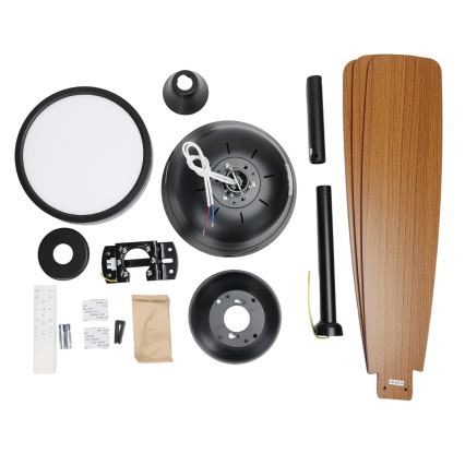 ZEVENTI - LED dimmbarer Deckenventilator ULUWATU LED/20W/230V 2700-6500K 132 cm braun + Fernbedienung