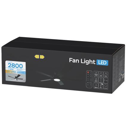 ZEVENTI - LED-dimmbarer Deckenventilator WAIKIKI LED/20W/230V 2700-6500K 132 cm schwarz + Fernbedienung