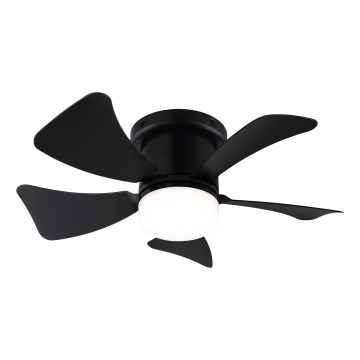 ZEVENTI - LED dimmbarer Deckenventilator MUNDAKA LED/10W/230V 3000-6500K Schwarz + Fernbedienung