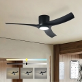 ZEVENTI - LED-dimmbarer Deckenventilator ORBITO LED/24W/230V 3000/4000/6000K Wi-Fi Tuya schwarz + Fernbedienung