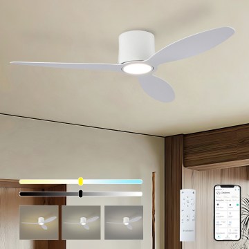 ZEVENTI - LED-dimmbarer Deckenventilator VENTORA LED/24W/230V 3000/4000/6000K Wi-Fi Tuya weiß + Fernbedienung