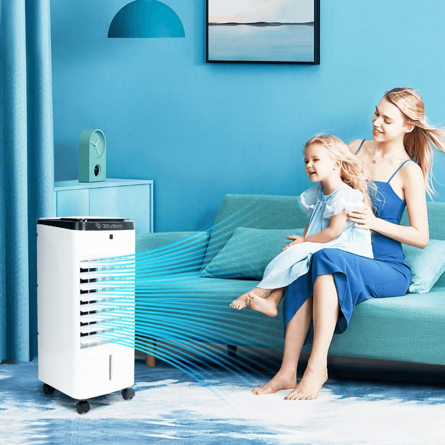ZEVENTI - Luftkühler ARCTIC 60W/230V schwarz/weiß + Fernbedienung