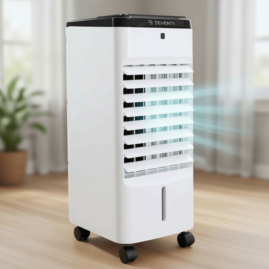 ZEVENTI - Luftkühler ARCTIC 60W/230V schwarz/weiß + Fernbedienung