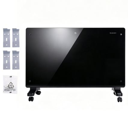 ZEVENTI - Smart wandmontierter elektrischer Direktheizer/Konvektor mit LCD-Display 1000/2000W/230V Wi-Fi schwarz