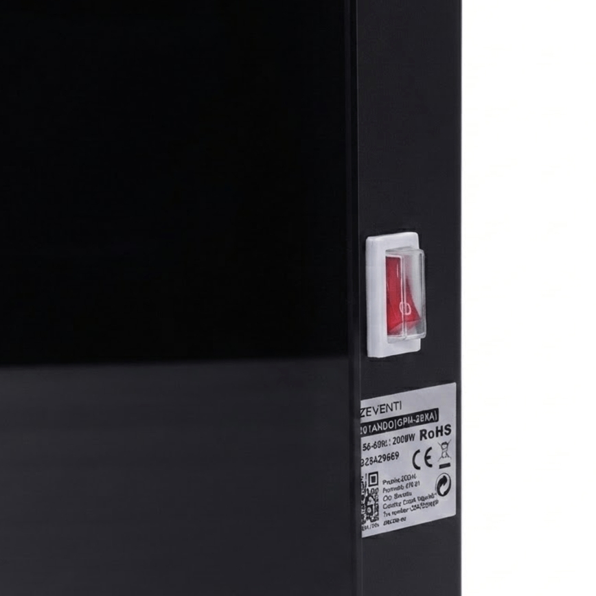 ZEVENTI - Smart wandmontierter elektrischer Direktheizer/Konvektor mit LCD-Display 1000/2000W/230V Wi-Fi schwarz