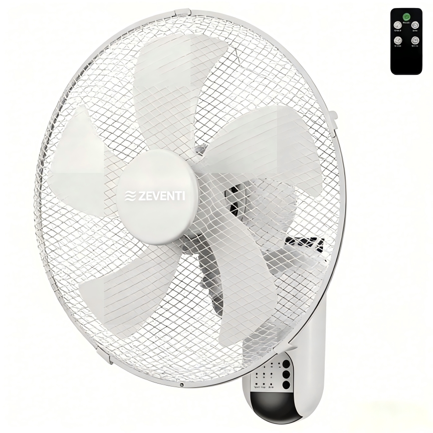 ZEVENTI - Wandventilator FANNY 45W/230V Ø 41 cm weiß + Fernbedienung