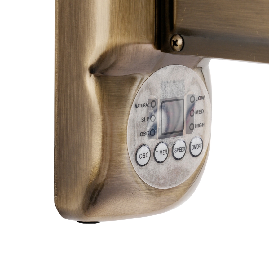 ZEVENTI - Wandventilator FANNY 50W/230V Ø 45 cm bronzefarben + Fernbedienung