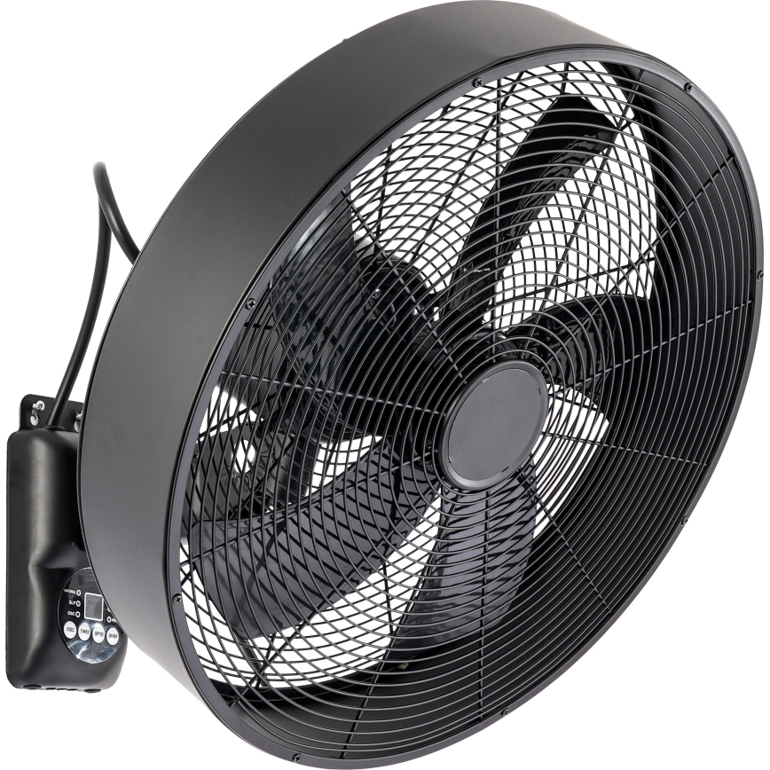 ZEVENTI - Wandventilator FANNY 50W/230V Ø 45 cm schwarz + Fernbedienung