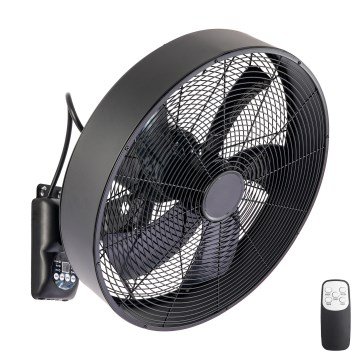 ZEVENTI - Wandventilator FANNY 50W/230V Ø 45 cm schwarz + Fernbedienung