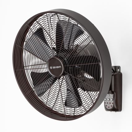ZEVENTI - Wandventilator FREEZE 50W/230V d 40 cm schwarz/braun + Fernbedienung