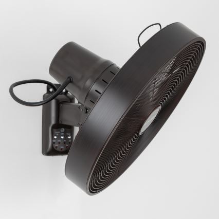 ZEVENTI - Wandventilator FREEZE 50W/230V d 40 cm schwarz/braun + Fernbedienung