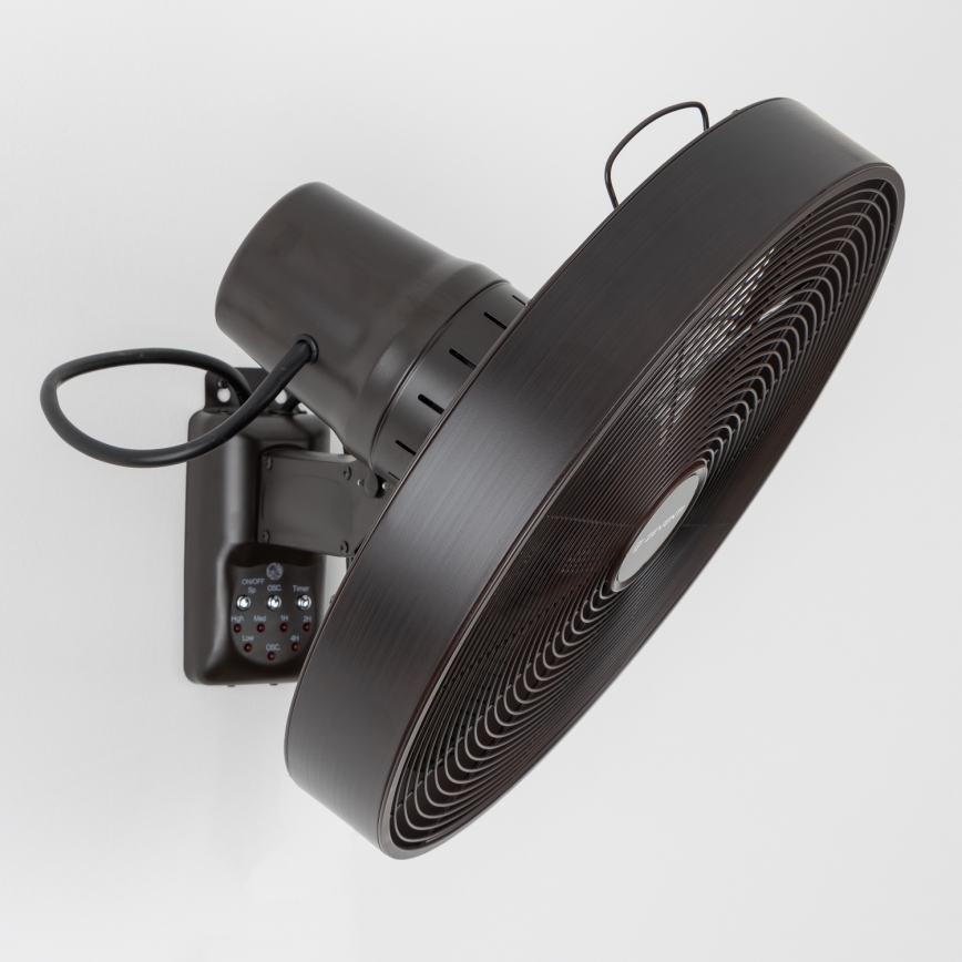 ZEVENTI - Wandventilator FREEZE 50W/230V d 40 cm schwarz/braun + Fernbedienung