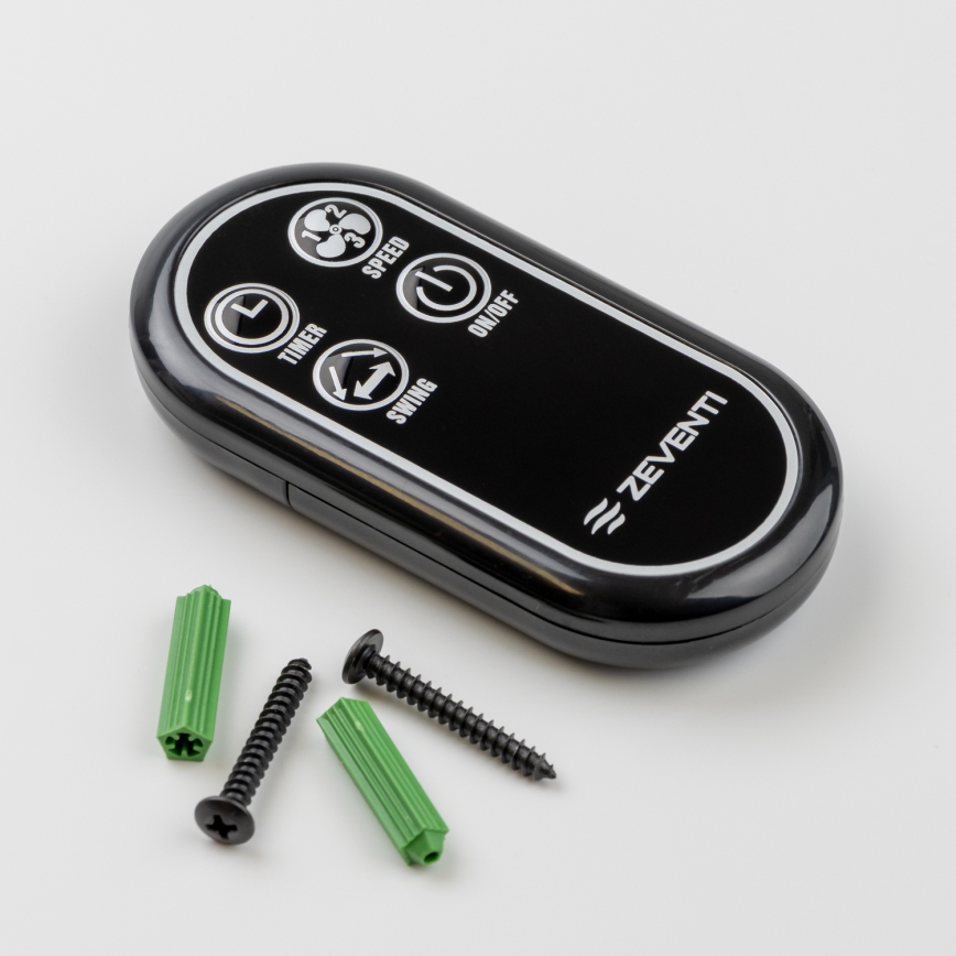 ZEVENTI - Wandventilator FREEZE 50W/230V d 40 cm schwarz/braun + Fernbedienung