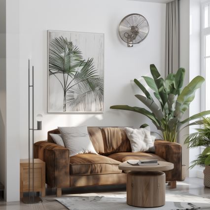 ZEVENTI - Wandventilator FREEZE 50W/230V Ø 45 cm mattchrom + Fernbedienung