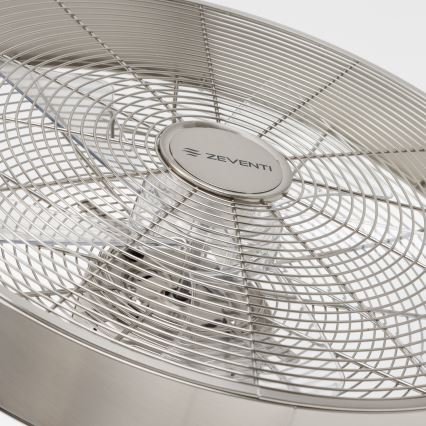 ZEVENTI - Wandventilator FREEZE 50W/230V Ø 45 cm mattchrom + Fernbedienung