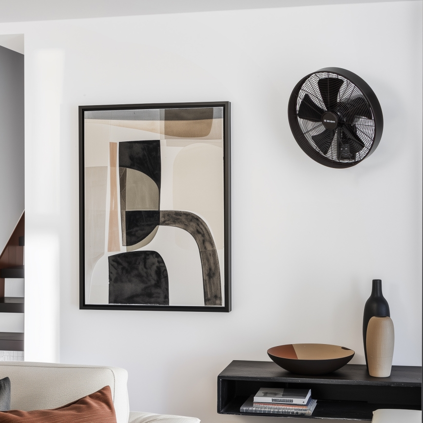 ZEVENTI - Wandventilator FREEZE 50W/230V Ø 45 cm schwarz + Fernbedienung