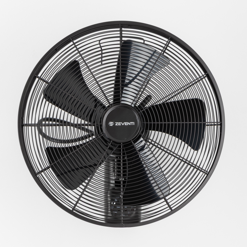 ZEVENTI - Wandventilator FREEZE 50W/230V Ø 45 cm schwarz + Fernbedienung