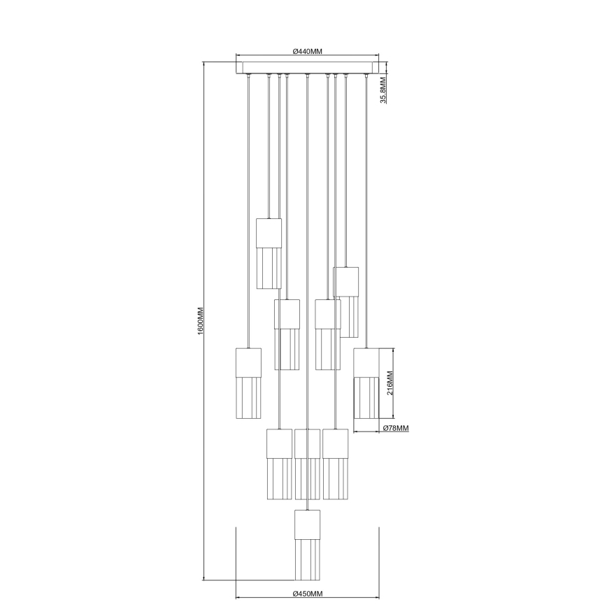 Zuma Line - LED-Pendelleuchte an Kabel LED/50W/230V, goldfarben