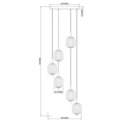 Zuma Line - LED-Pendelleuchte an Kabel LED/34W/230V, Ø 50,5 cm, goldfarben