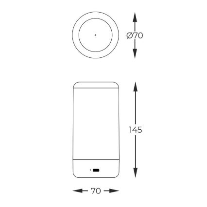 Zuma Line - LED dimmbare wiederaufladbare Tischlampe LED/0,5W/230V schwarz IP54