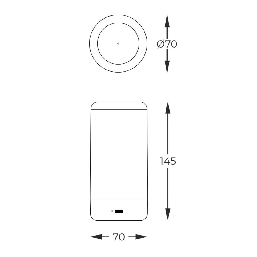 Zuma Line - LED dimmbare wiederaufladbare Tischlampe LED/0,5W/230V schwarz IP54