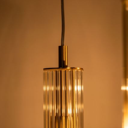 Zuma Line - Pendelleuchte an Kabel 3xE14/7W/230V goldfarben