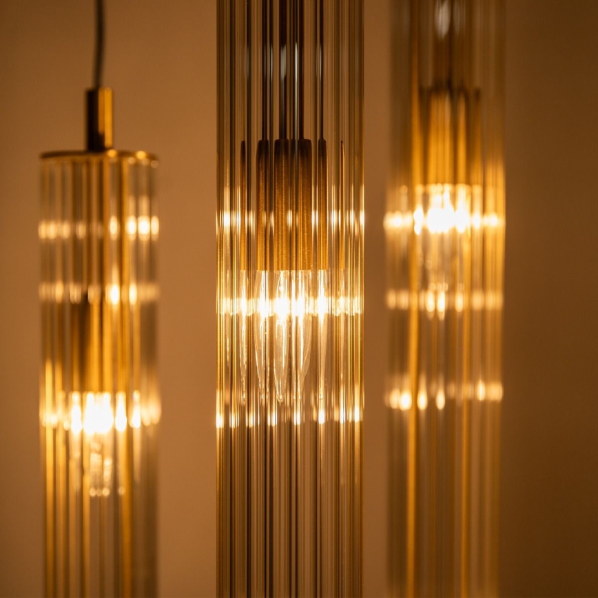 Zuma Line - Pendelleuchte an Kabel 3xE14/7W/230V goldfarben