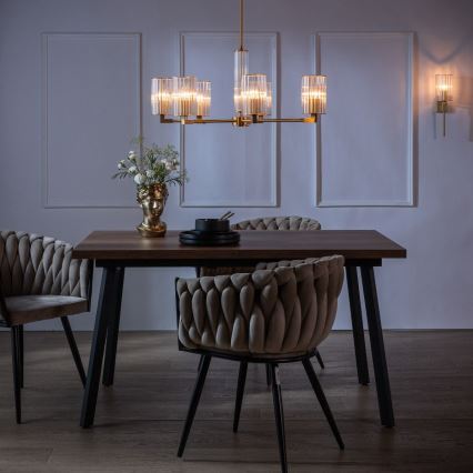 Zuma Line - Deckenleuchte mit Stange 7xE14/7W/230V goldfarben