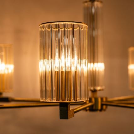 Zuma Line - Deckenleuchte mit Stange 7xE14/7W/230V goldfarben