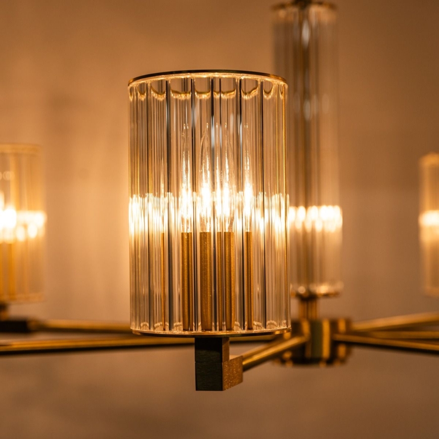 Zuma Line - Deckenleuchte mit Stange 7xE14/7W/230V goldfarben