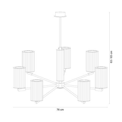 Zuma Line - Deckenleuchte mit Stange 7xE14/7W/230V goldfarben