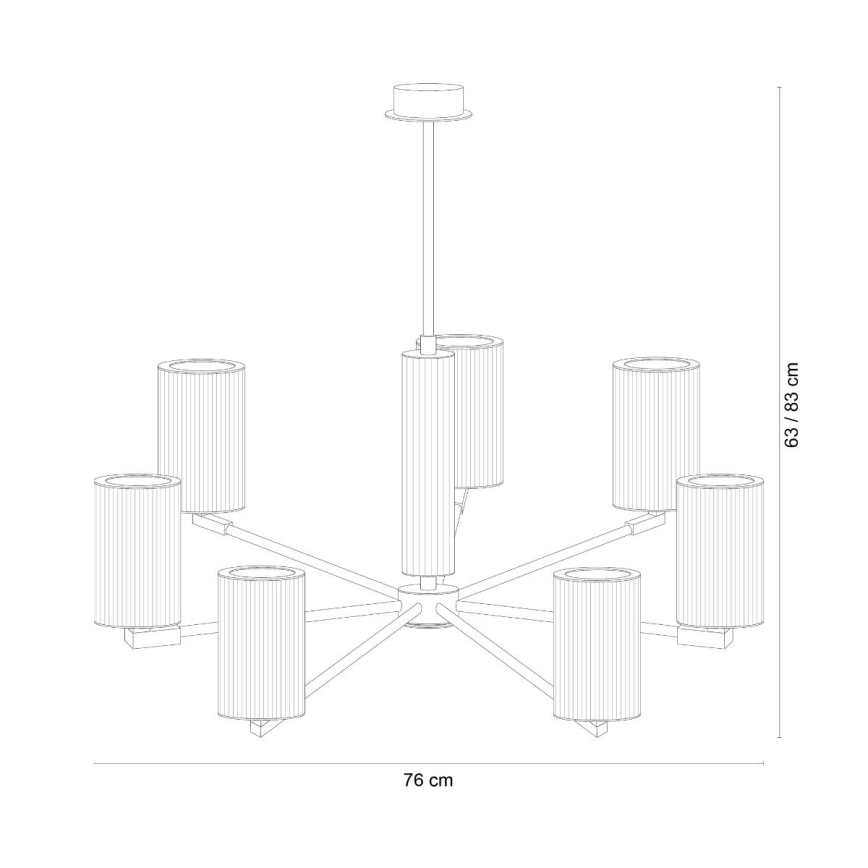 Zuma Line - Deckenleuchte mit Stange 7xE14/7W/230V goldfarben