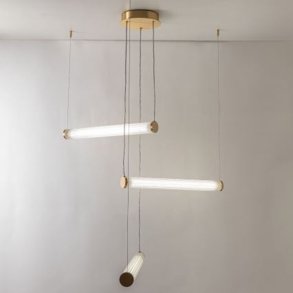 Zuma Line - LED-dimmbare Hängeleuchte an Drahtseil LED/64W/230V 2700-6500K gold + Fernbedienung