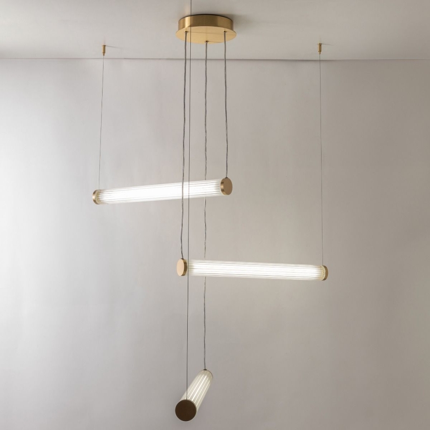 Zuma Line - LED-dimmbare Hängeleuchte an Drahtseil LED/64W/230V 2700-6500K gold + Fernbedienung