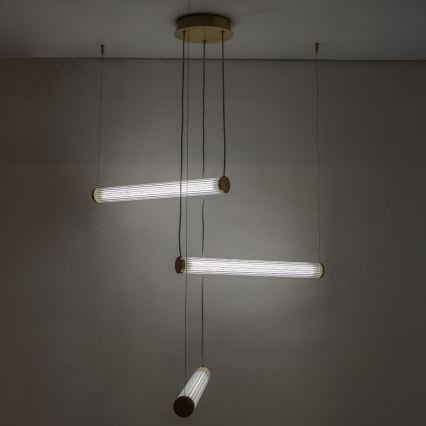 Zuma Line - LED-dimmbare Hängeleuchte an Drahtseil LED/64W/230V 2700-6500K gold + Fernbedienung