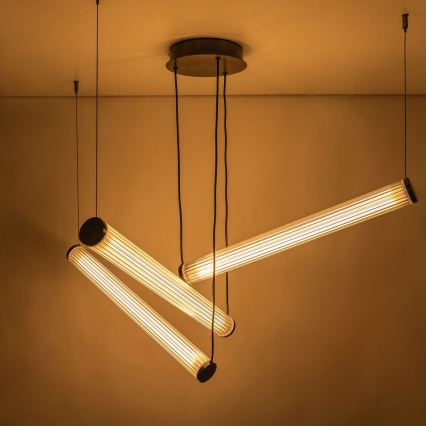 Zuma Line - dimmbare LED-Pendelleuchte mit Seilaufhängung LED/64W/230V 2700-6500K schwarz + Fernbedienung