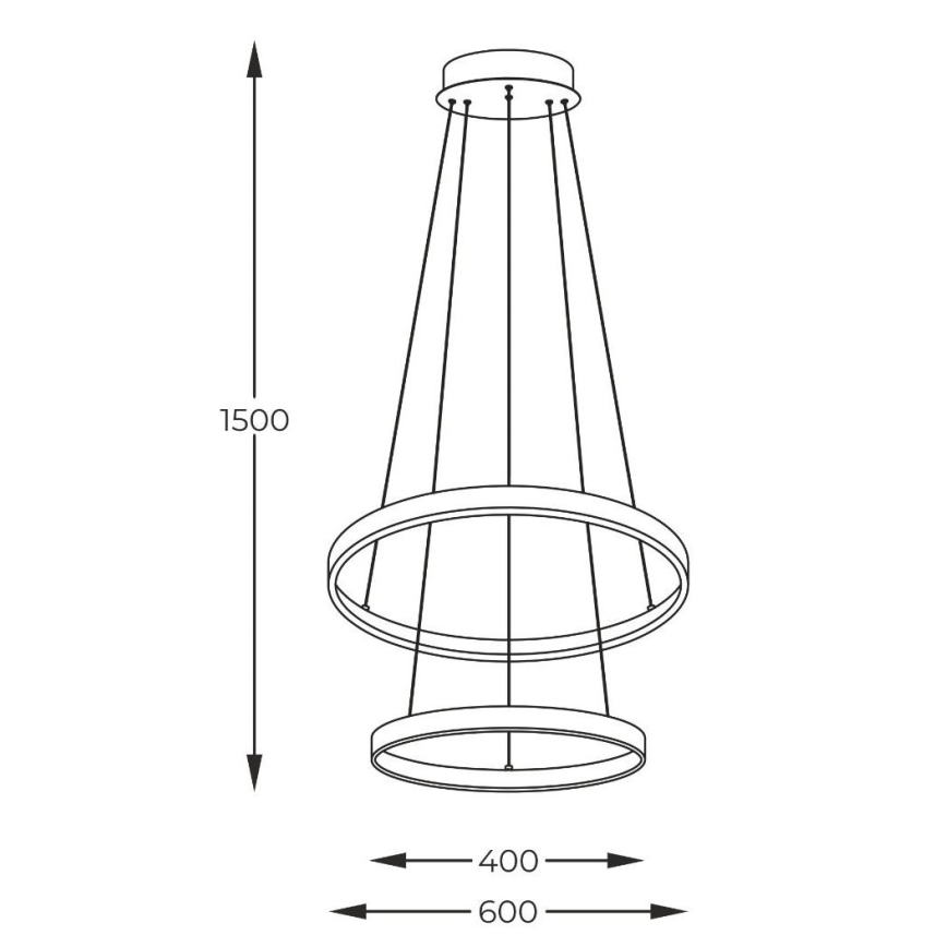 Zuma Line - LED-Hängeleuchte an Schnur LED/50W/230V 3000/4000/6000K d 60 cm schwarz