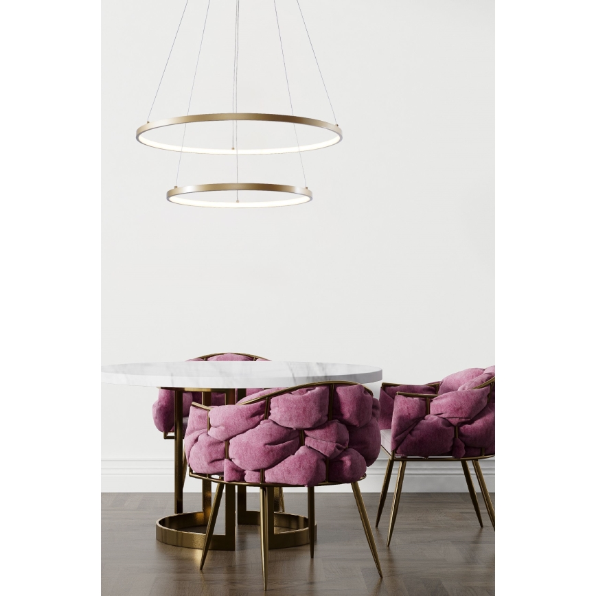 Zuma Line - LED-Hängeleuchte an Schnur LED/50W/230V 3000/4000/6000K d 60 cm golden