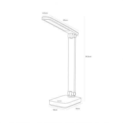 Zuma Line - Aufladbare LED-Tischleuchte LED/8W/1200 mAh 3000/4500/6000K schwarz