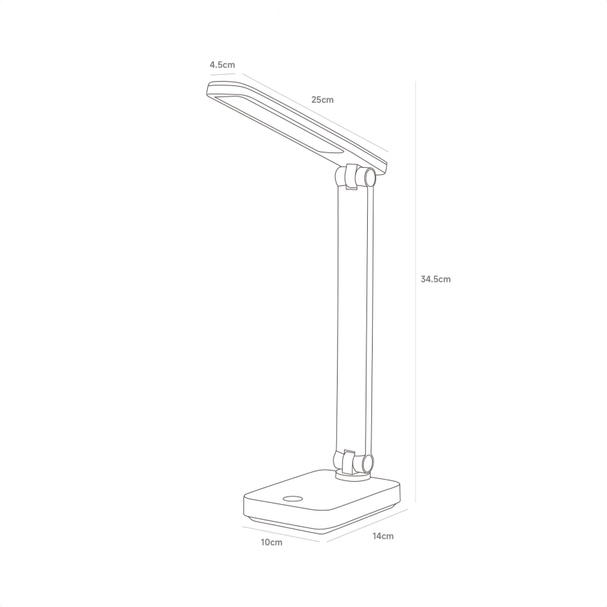 Zuma Line - Aufladbare LED-Tischleuchte LED/8W/1200 mAh 3000/4500/6000K schwarz