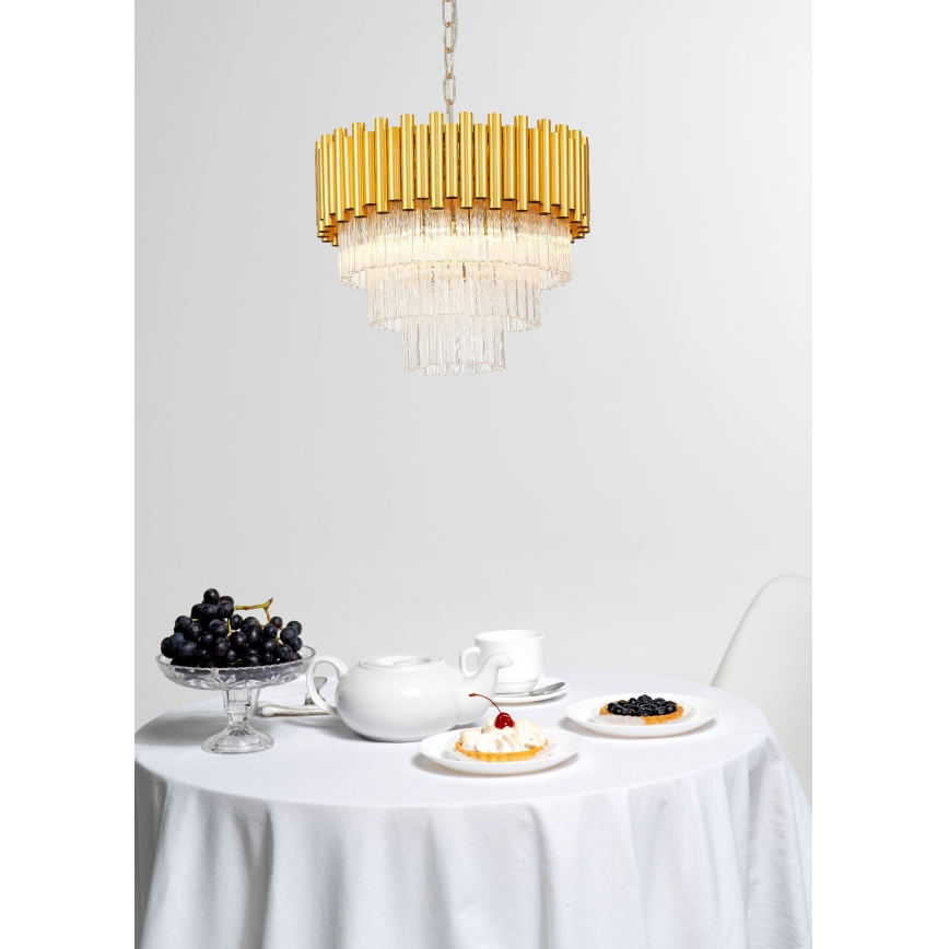 Zuma Line - Kronleuchter an Kette 4xE14/40W/230V golden