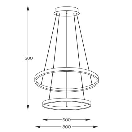 Zuma Line - LED-Hängeleuchte an Schnur LED/60W/230V 3000/4000/6000K d 80 cm golden