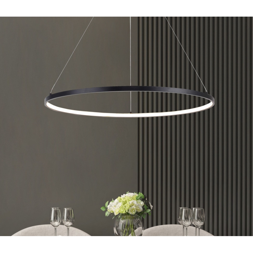 Zuma Line - LED-Hängeleuchte an Schnur LED/28W/230V 3000/4000/6000K d 60 cm schwarz