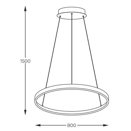 Zuma Line - LED-Hängeleuchte an Schnur LED/36W/230V 3000/4000/6000K d 80 cm golden