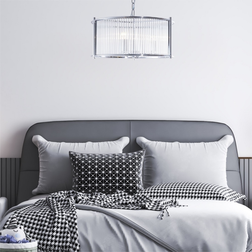 Zuma Line - Hängeleuchte an Kette 3xE27/40W/230V glänzendes Chrom