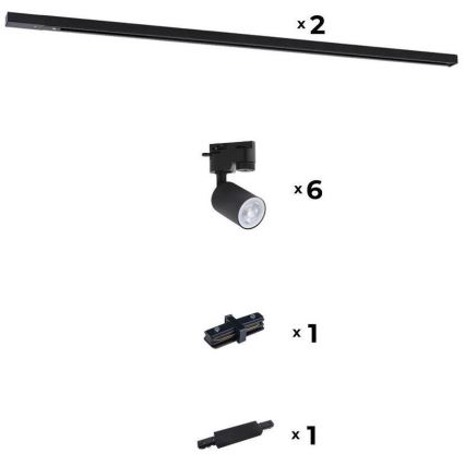 Zuma Line - Einbaustrahler für Schienensystem 6xGU10/10W/230V schwarz + Schienenzubehör