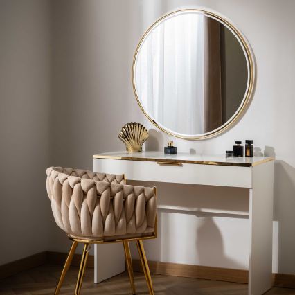 Zuma Line - LED-Badezimmer-Wandspiegel mit LED-Hinterbeleuchtung/36W/230V 3000/4000/6000K Ø 80 cm IP44 goldfarben